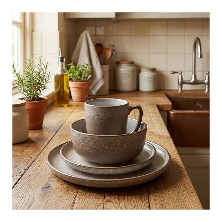 Set De Vajilla Completo 16 Piezas Stoneware Diseño Orgánico 6