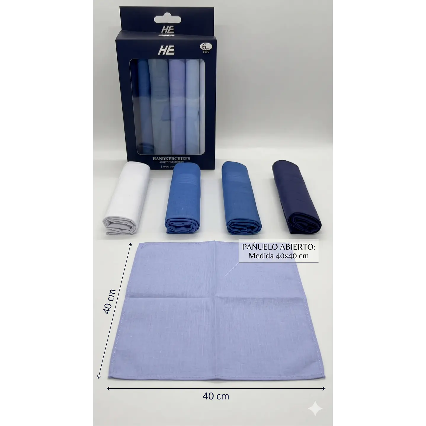 Pañuelos Para Hombre, 100% Algodón 6 Und 40x40 Premium 3