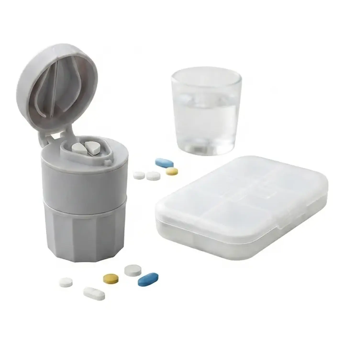 Pastillero Cortador Y Moledor De Pastillas + Organizador 1