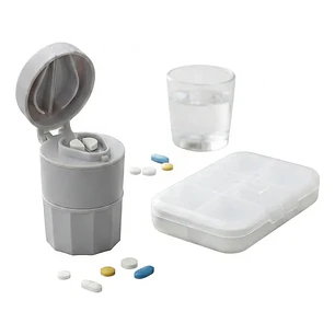 Pastillero Cortador Y Moledor De Pastillas + Organizador