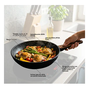 Sarten 28 Cm Antiadherente Ceramico Con Tapa