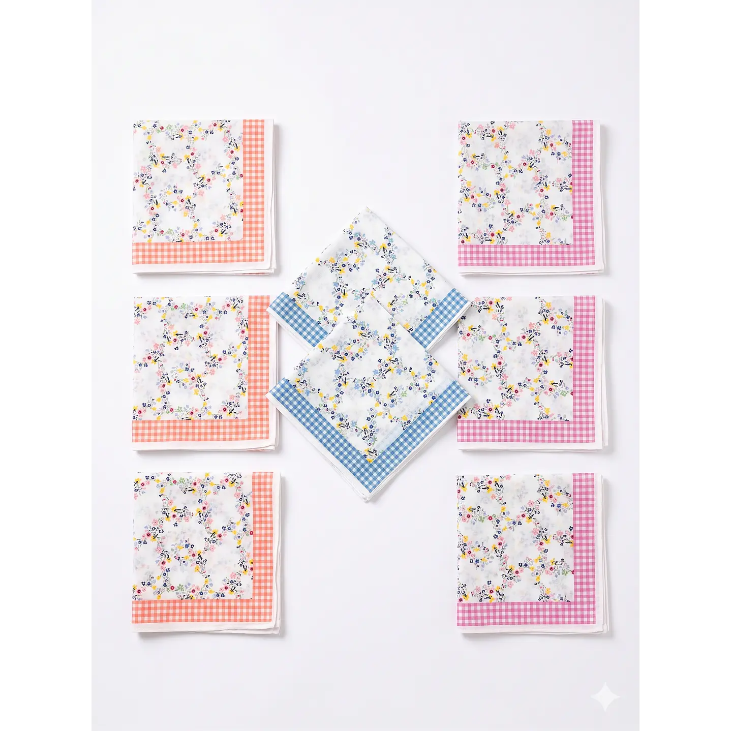 Pañuelos Damas Blancos Con Flores Pack 12 Und Algodon 5