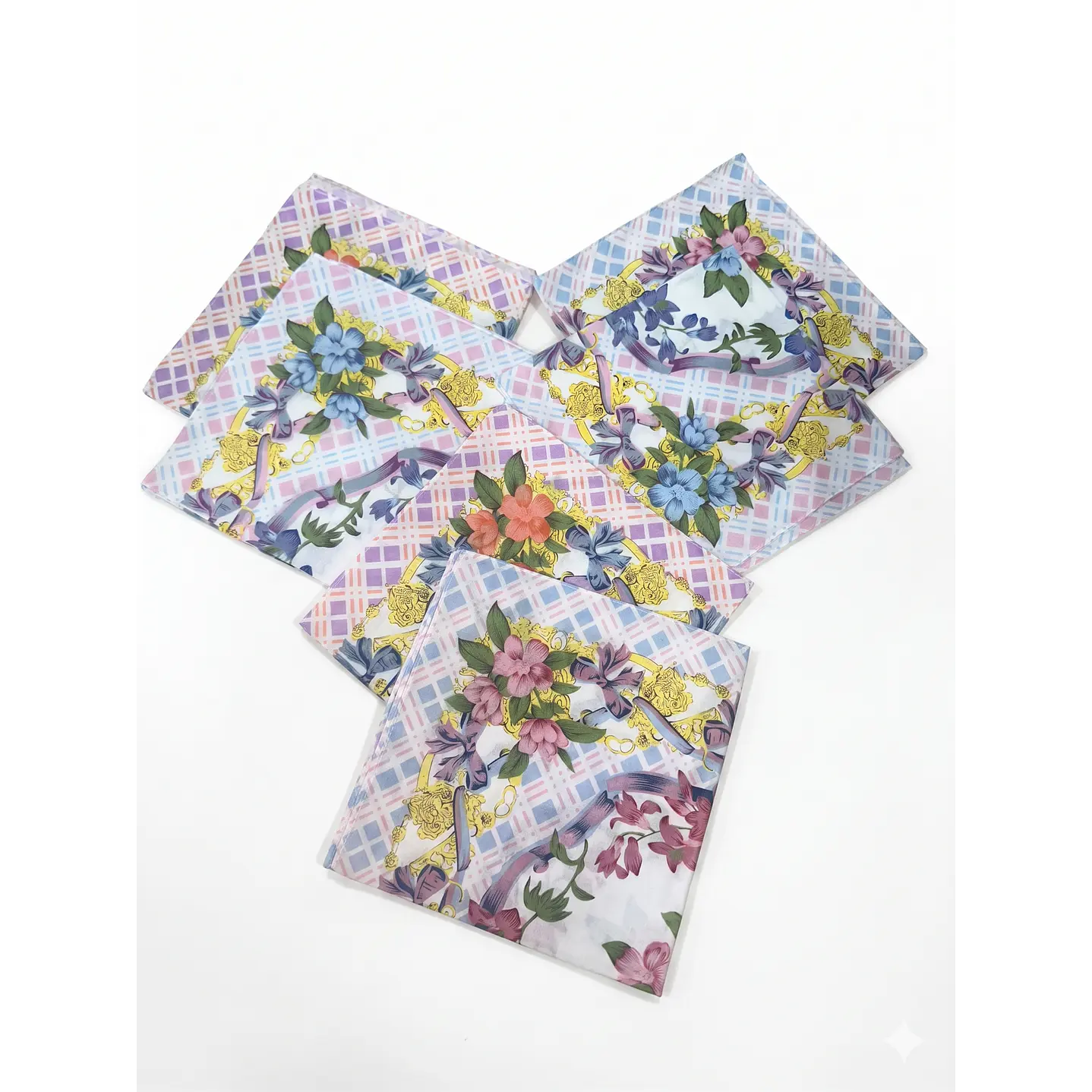 Pañuelos Damas Blancos Con Flores Pack 12 Und Algodon 7
