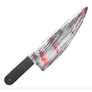 Cuchillo Carnicero C/ Sangre Broma Falso Halloween/fiesta