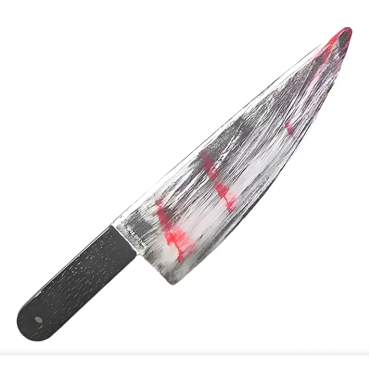 Cuchillo Carnicero C/ Sangre Broma Falso Halloween/fiesta 1