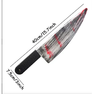 Cuchillo Carnicero C/ Sangre Broma Falso Halloween/fiesta