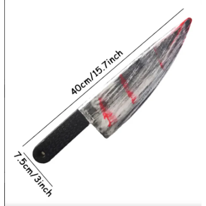 Cuchillo Carnicero C/ Sangre Broma Falso Halloween/fiesta 2