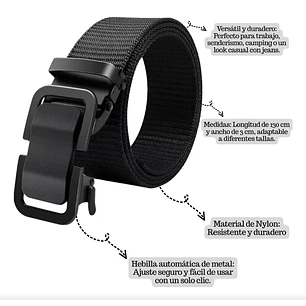 Cinturón Táctico De Nylon Con Hebilla Metálica Automática
