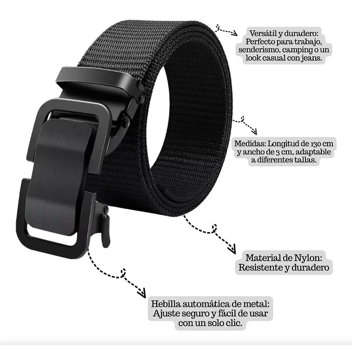 Cinturón Táctico De Nylon Con Hebilla Metálica Automática 2
