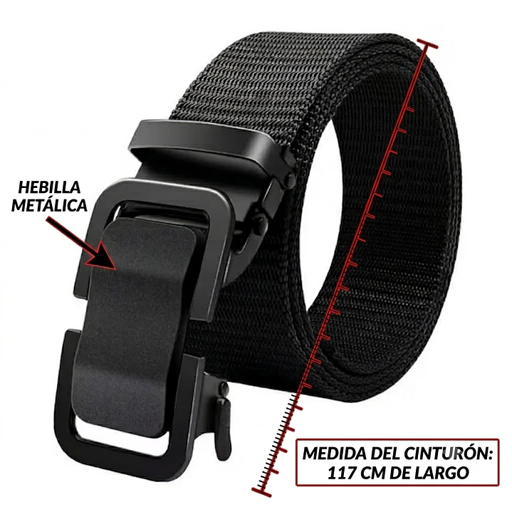 Cinturón Táctico De Nylon Con Hebilla Metálica Automática 5
