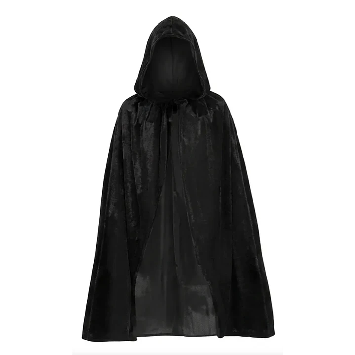 Capa Negra Con Gorro Disfraz Niño Halloween 80cms 2