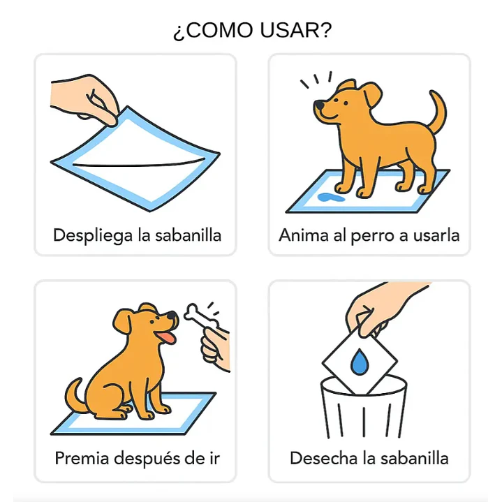 100 Pañales Sabanillas Absorbentes Mascota Perros 60x90cm Azul 4