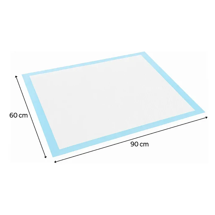 100 Pañales Sabanillas Absorbentes Mascota Perros 60x90cm Azul 3