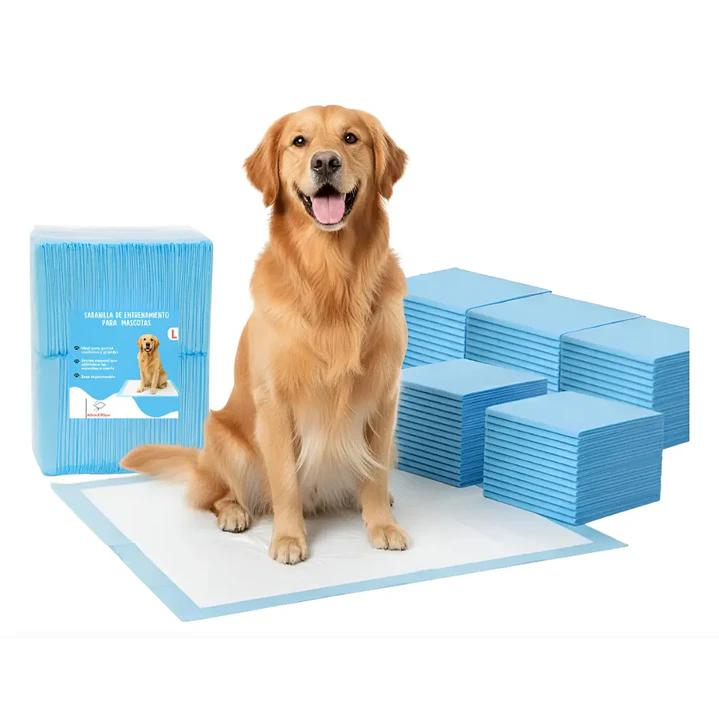 100 Pañales Sabanillas Absorbentes Mascota Perros 60x90cm Azul 1