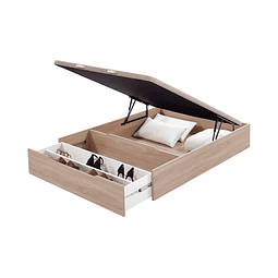 Base / Sommier Molaflex Wood 25 avec étagère à chaussures