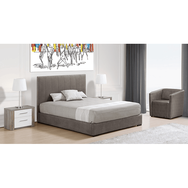 Taylor Upholstered Bed with Lusocolchão Mattress