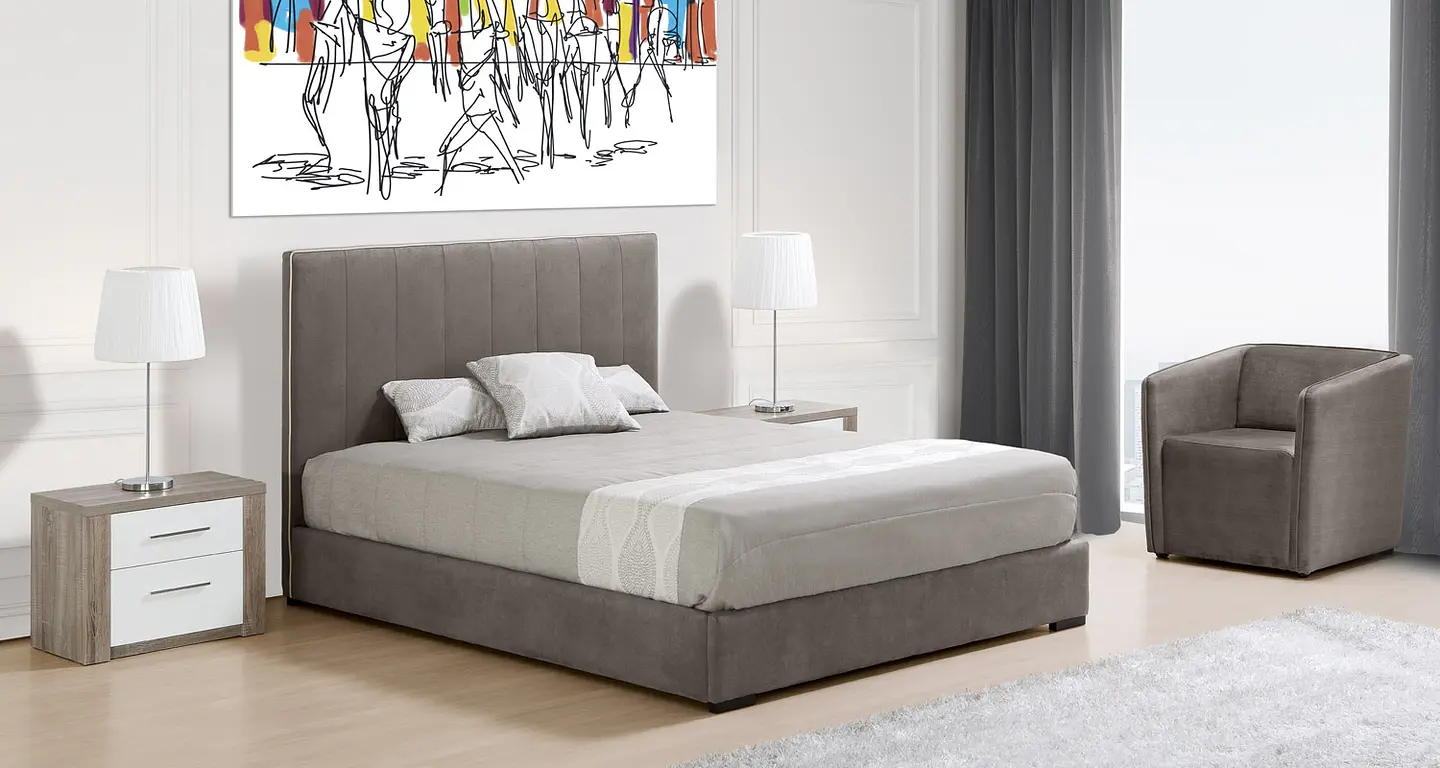 Taylor Upholstered Bed with Lusocolchão Mattress 1