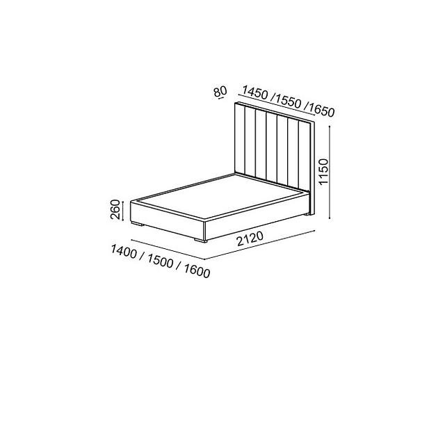 Lit rembourré Taylor avec matelas Lusocolchão