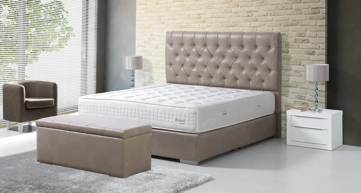 Melissa Upholstered Bed with Lusocolchão Mattress 1