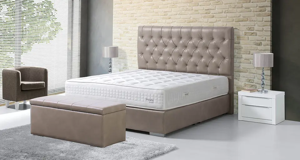 Melissa Upholstered Bed with Lusocolchão Mattress 1