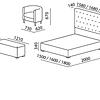 Lit rembourré Melissa avec matelas Lusocolchão