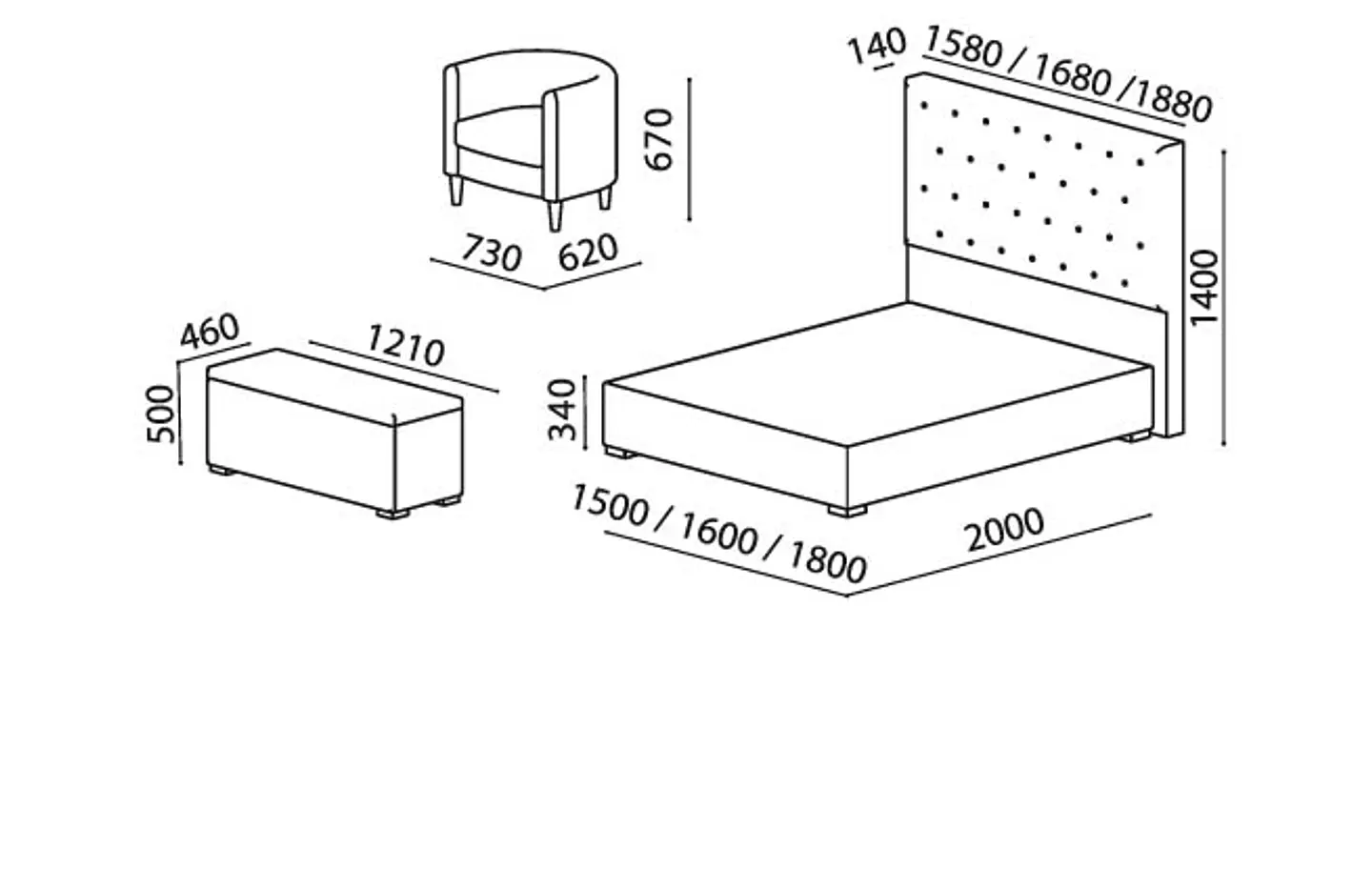 Melissa Upholstered Bed with Lusocolchão Mattress 2