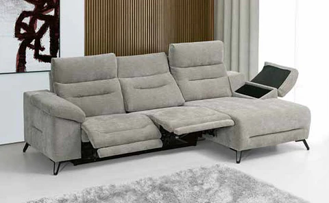 Sofa + Chaise Longue Deryl (with 2 electric relax mechanisms)