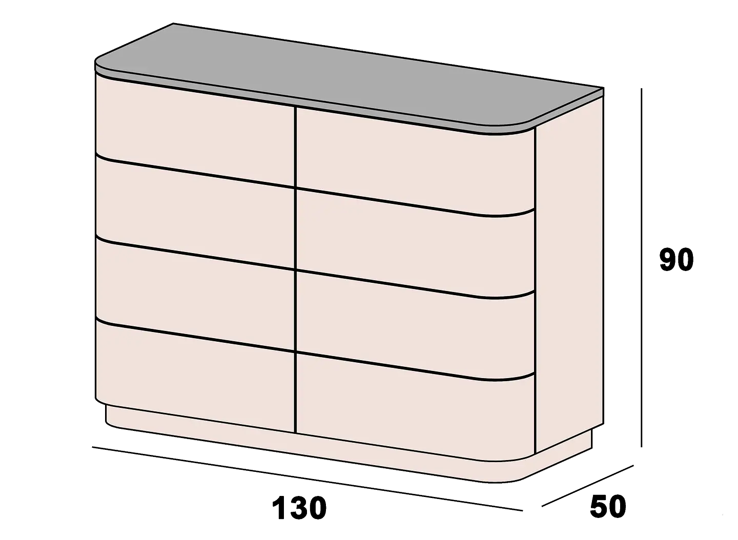 Amora Chest of 8 Drawers 4