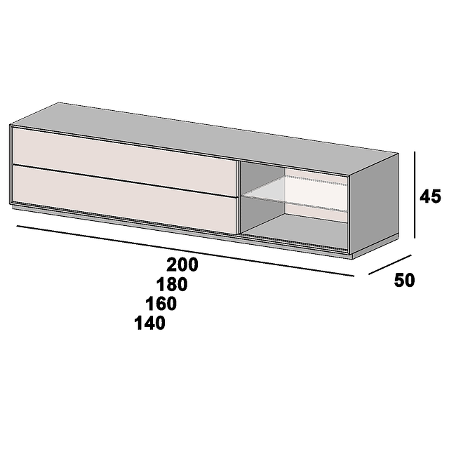 Mueble TV Sintra 2 Cajones