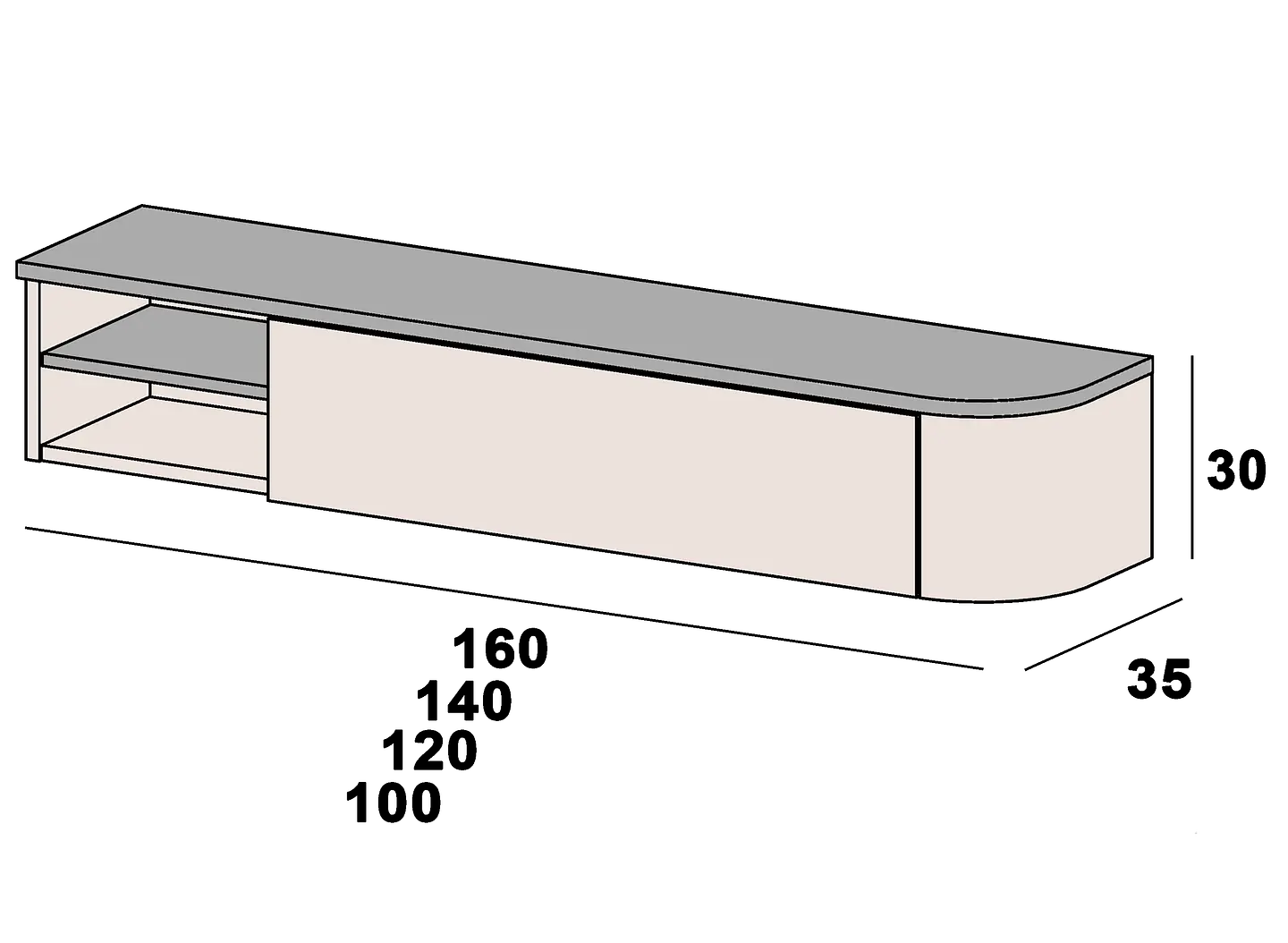 Mueble Suspendido Horizontal Amora 4
