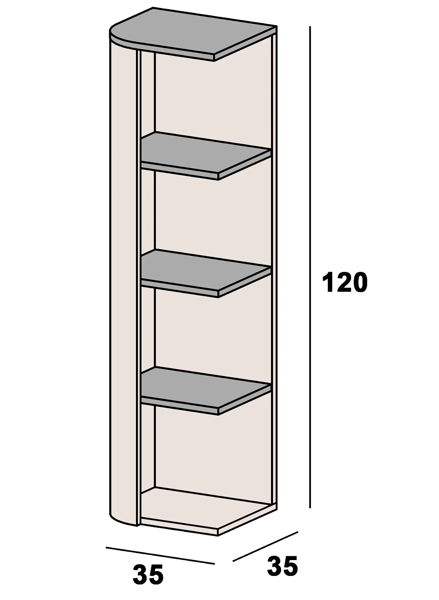 Armoire suspendue verticale Amora 5