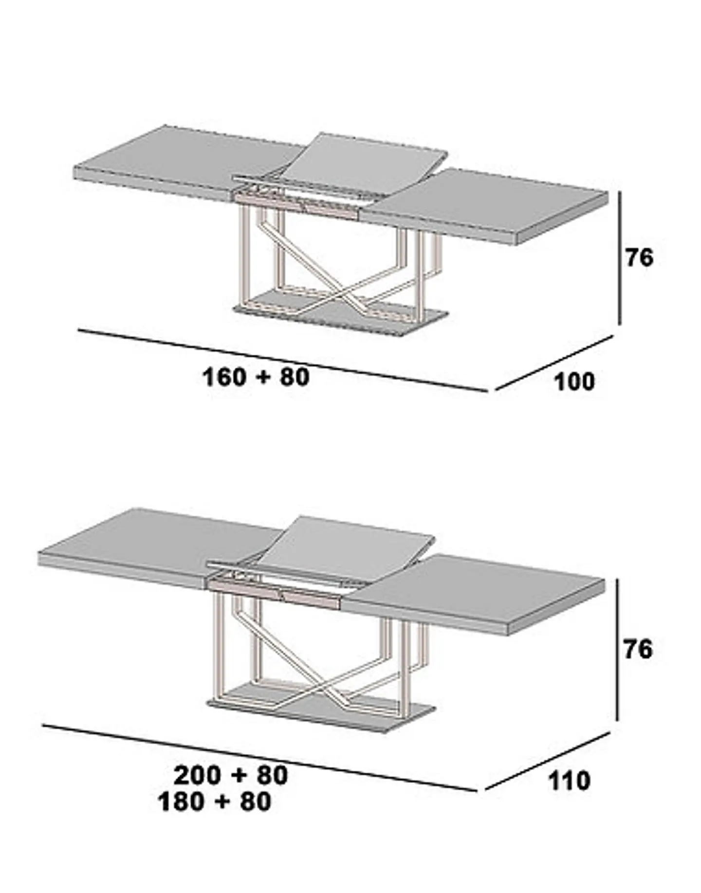 Table à manger extensible Sintra 4