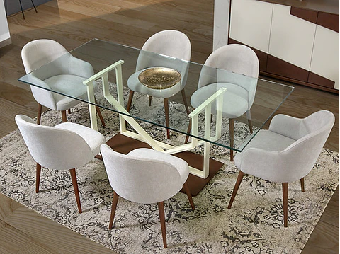 Sintra Glass Top Dining Table