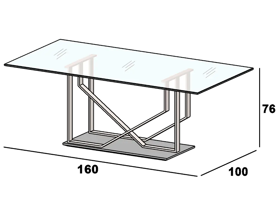 Mesa de comedor con tapa de cristal Sintra 4