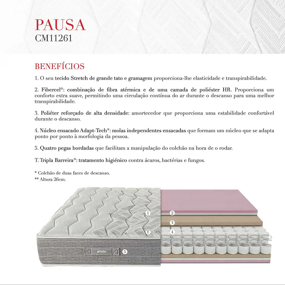 Colchão Molas Ensacadas Pikolin Pausa 6