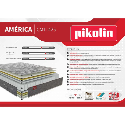 Colchão Molas Ensacadas Pikolin América