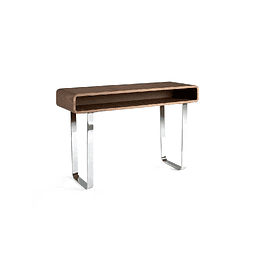 Walnut and Stainless Steel Console