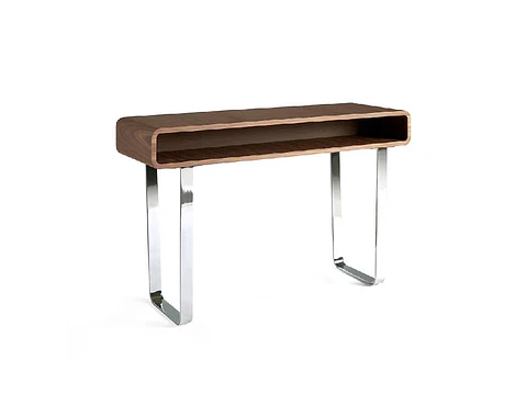 Walnut and Stainless Steel Console