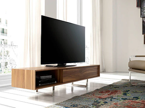 Walnut veneer TV cabinet