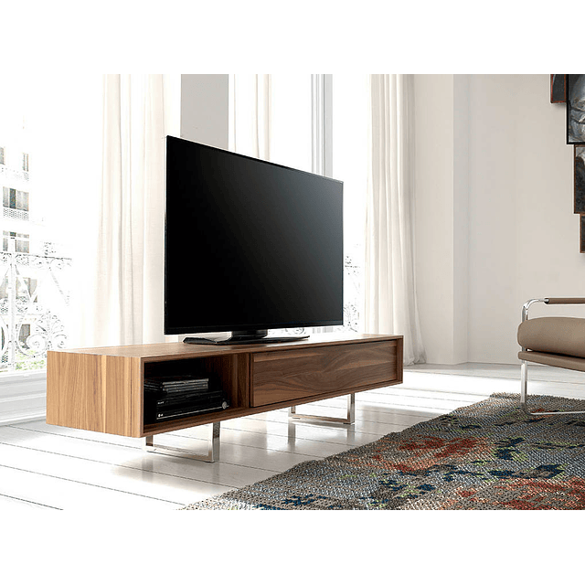 Walnut veneer TV cabinet