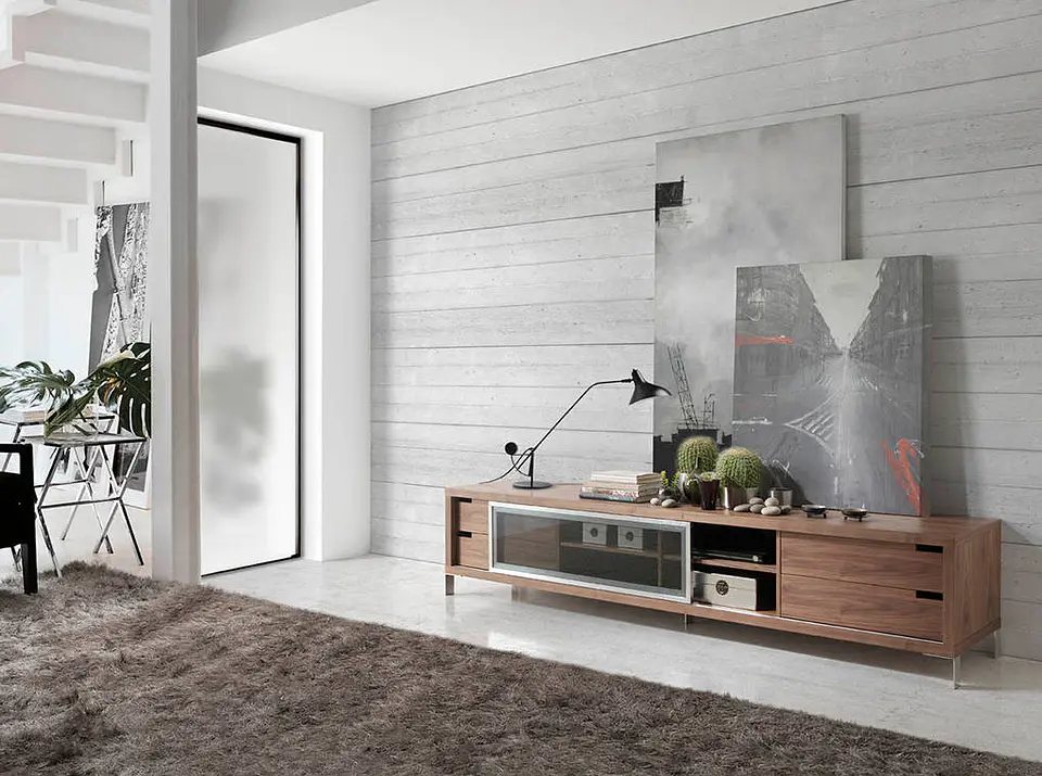 Walnut veneer TV cabinet 2