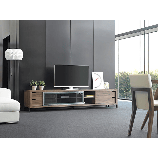 Mueble TV en chapa de nogal