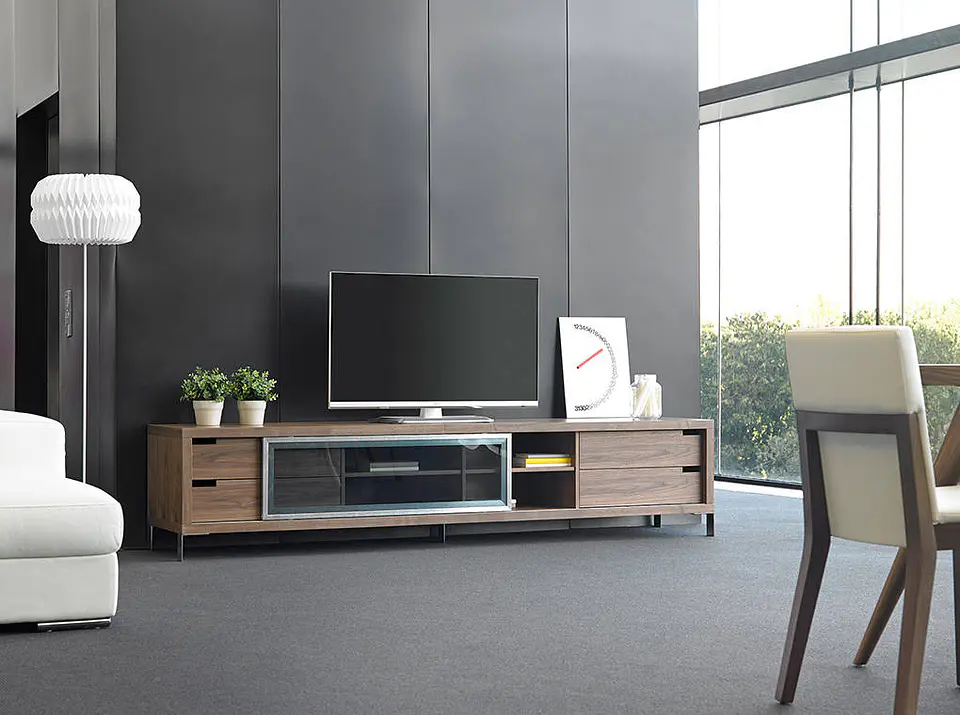 Walnut veneer TV cabinet 3
