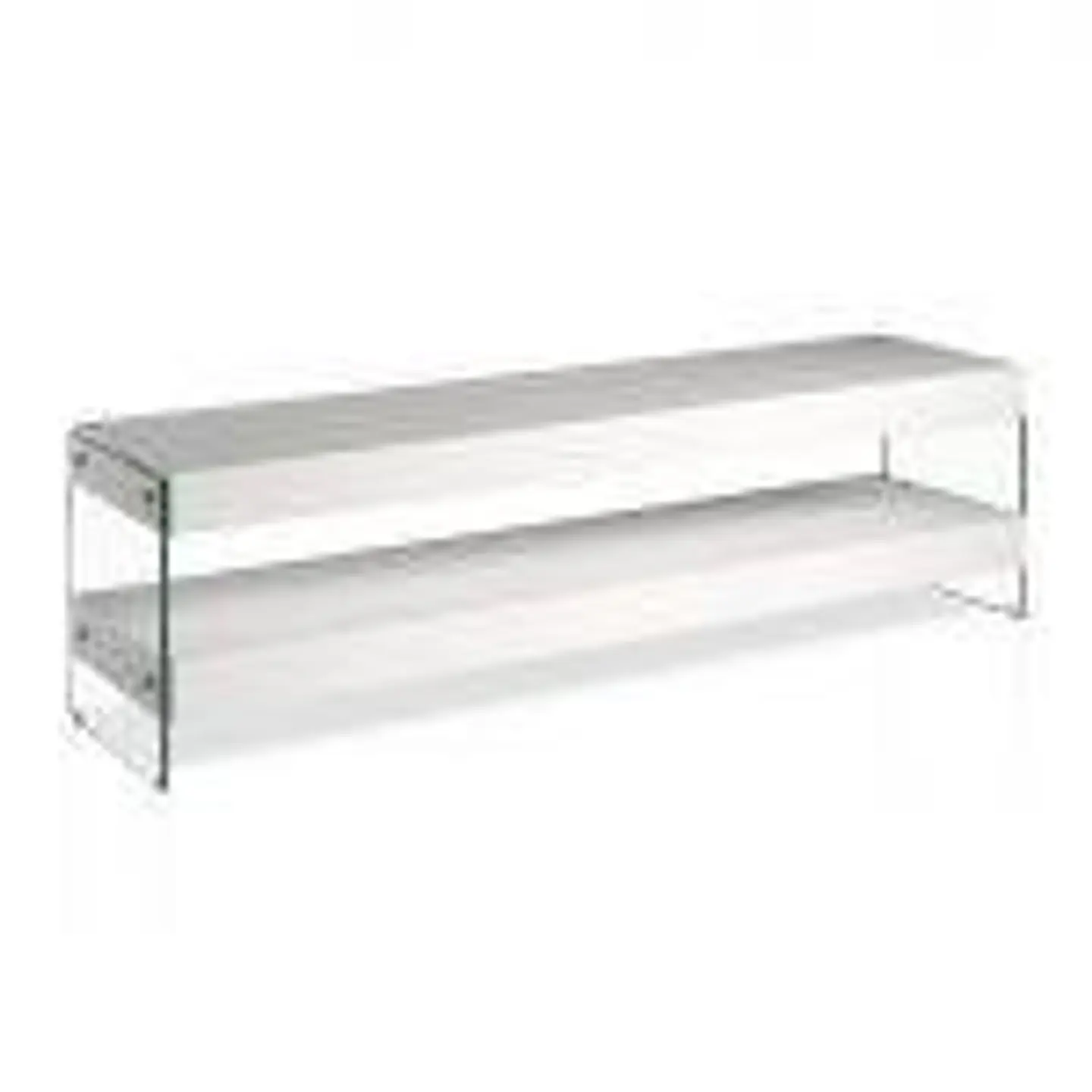 Meuble TV laqué avec côtés en verre 1