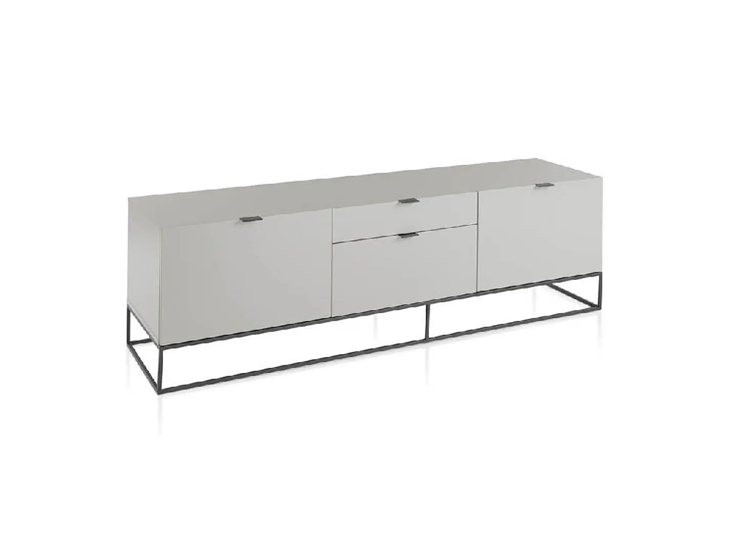 Mueble TV lacado con estructura de acero negro. 1