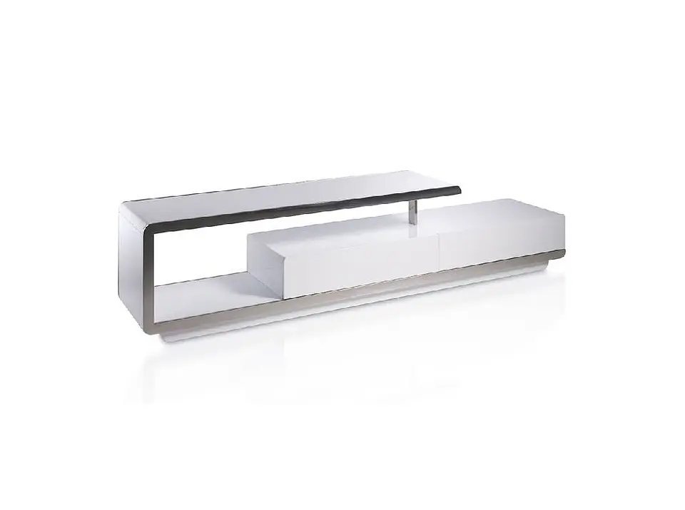Lacquered and stainless steel TV cabinet 1