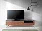 Walnut veneer TV cabinet and glass top - thumbnail 2