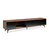 Walnut veneer TV cabinet and mirrored fronts