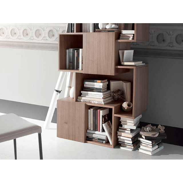 1405F walnut veneer bookcase