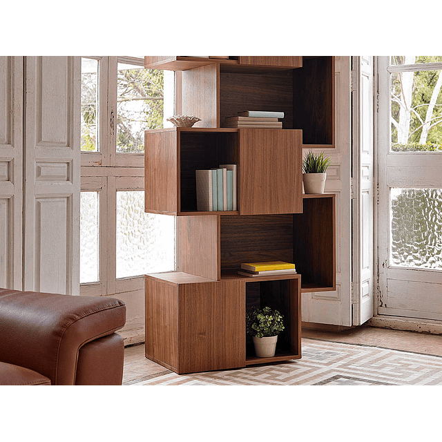 1405F walnut veneer bookcase